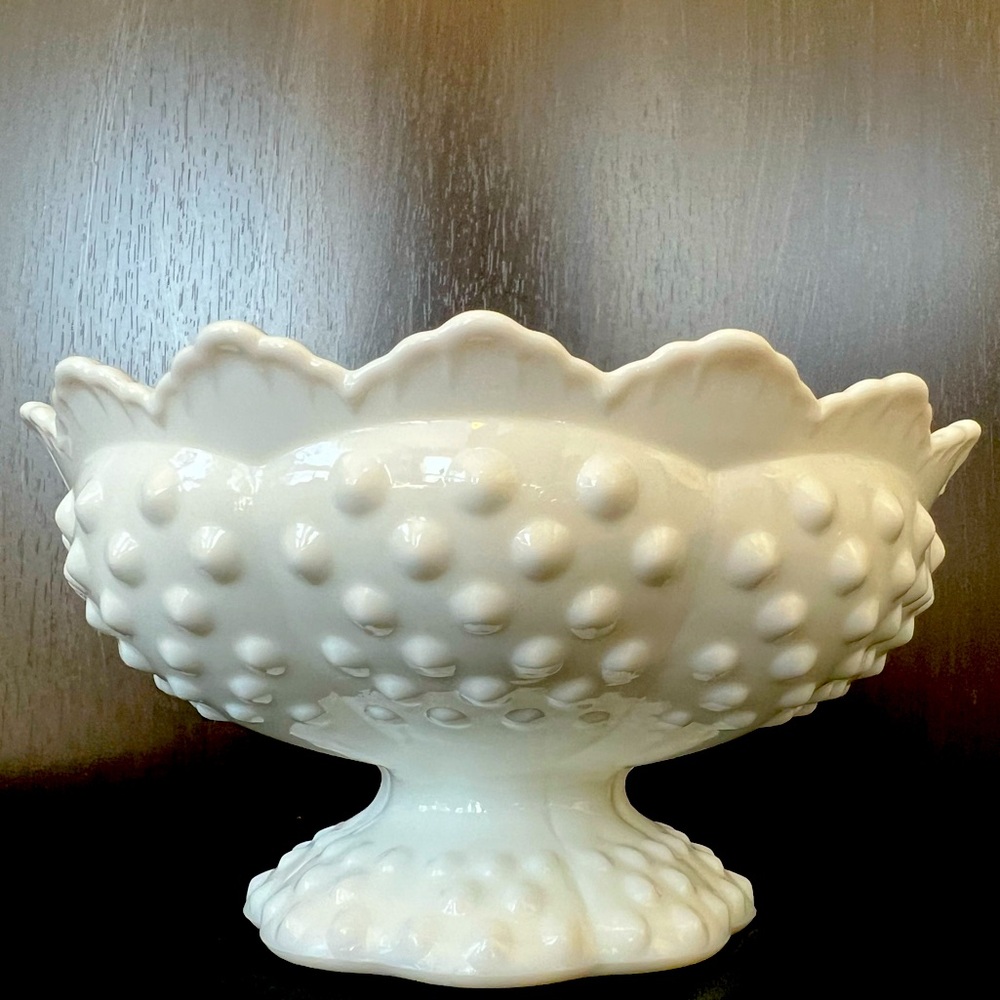 Fenton Milk Glass Hobnail Candle Holder